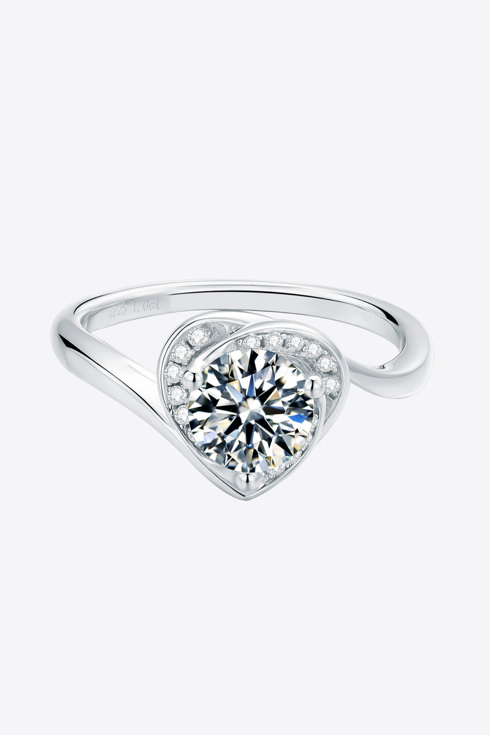 1 Carat Moissanite Heart Ring - 925 Sterling Silver Luxury