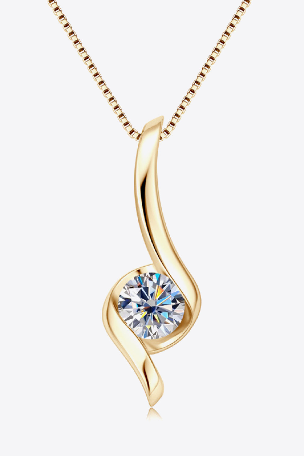 1 Carat Moissanite Necklace - Platinum & Gold Plated 925 Sterling Silver
