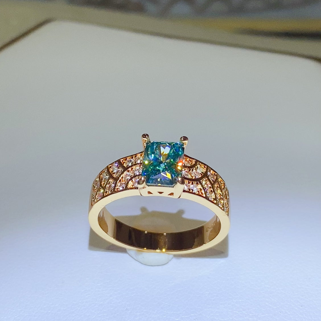 1 Carat Moissanite Ring - Gold Plated 925 Sterling Silver