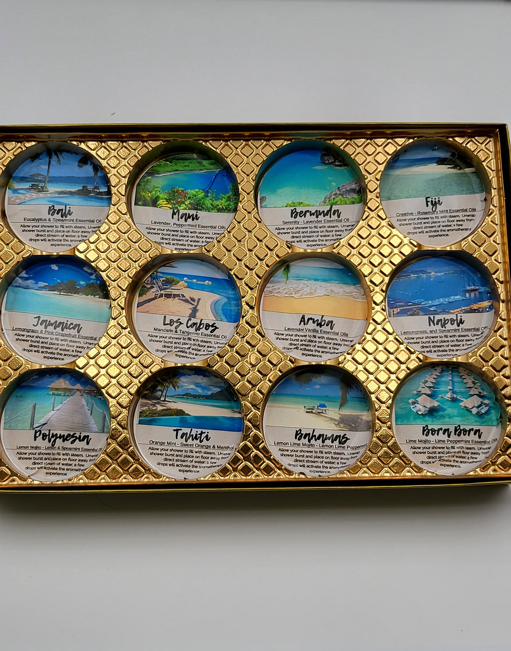 Destination Shower Steamers Gift Set - 12 Pack Summer Scents