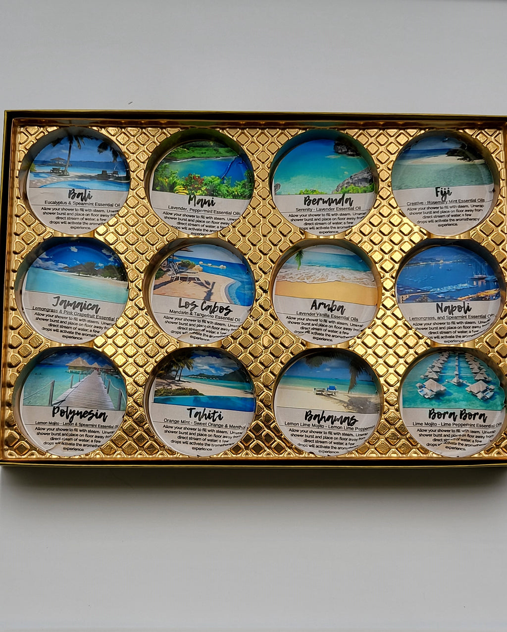 Destination Shower Steamers Gift Set - 12 Pack Summer Scents