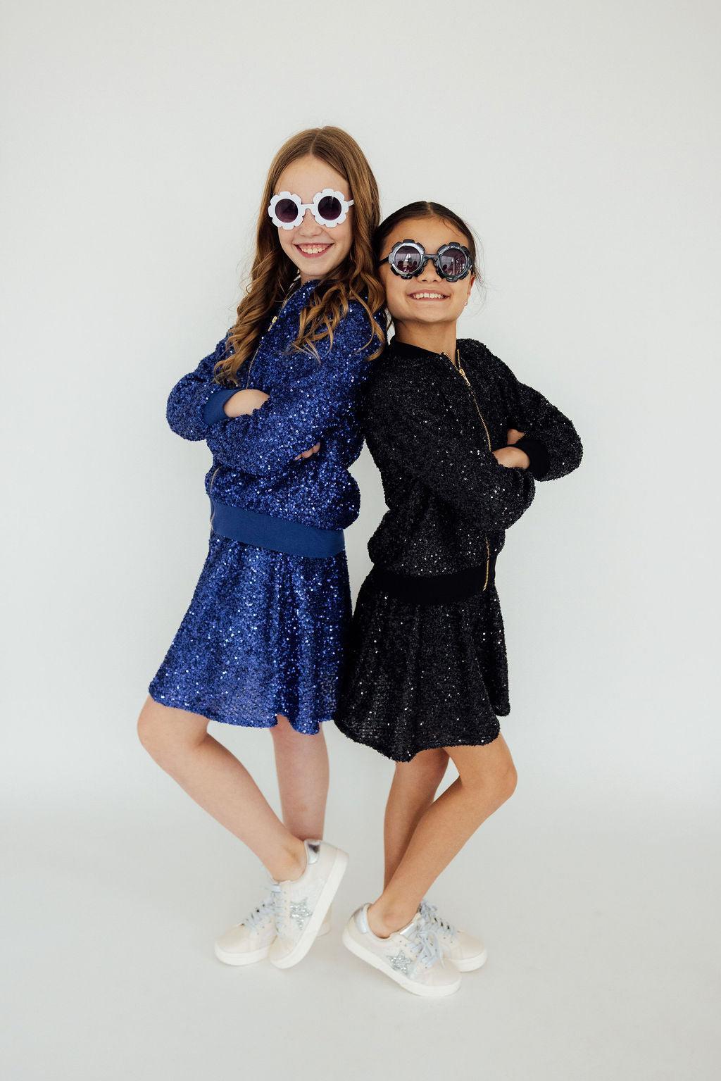 Royal Blue Sequin Jacket - Kids