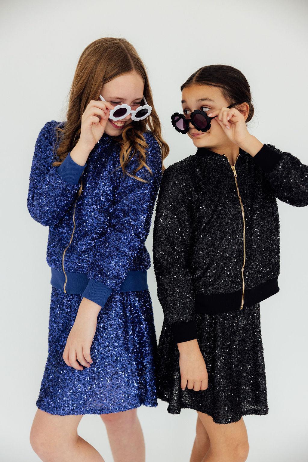 Royal Blue Sequin Jacket - Kids