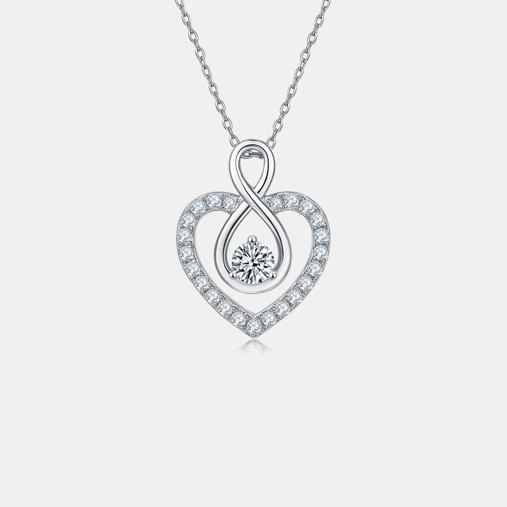 1 Carat Moissanite Heart Necklace - Gold Plated 925 Sterling Silver