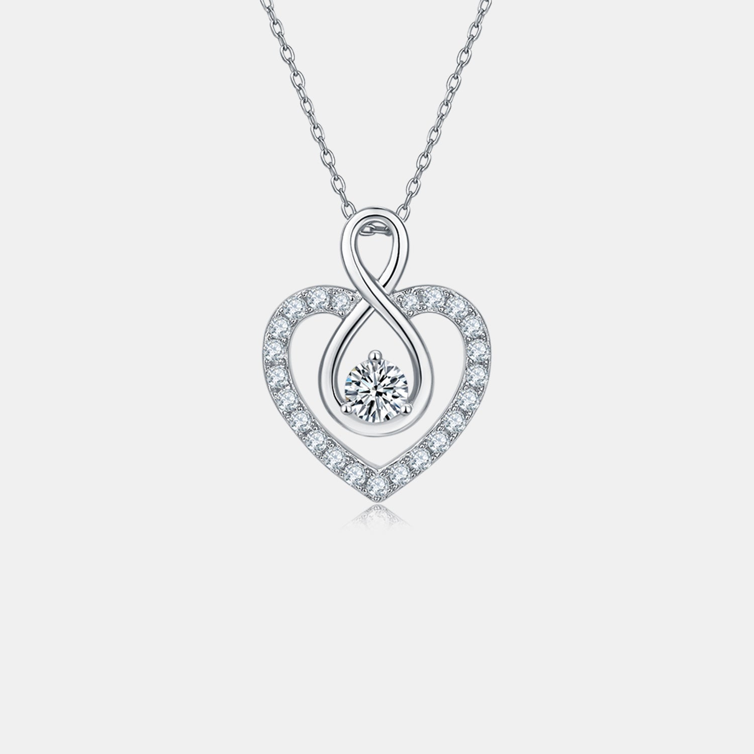1 Carat Moissanite Heart Necklace - Gold Plated 925 Sterling Silver