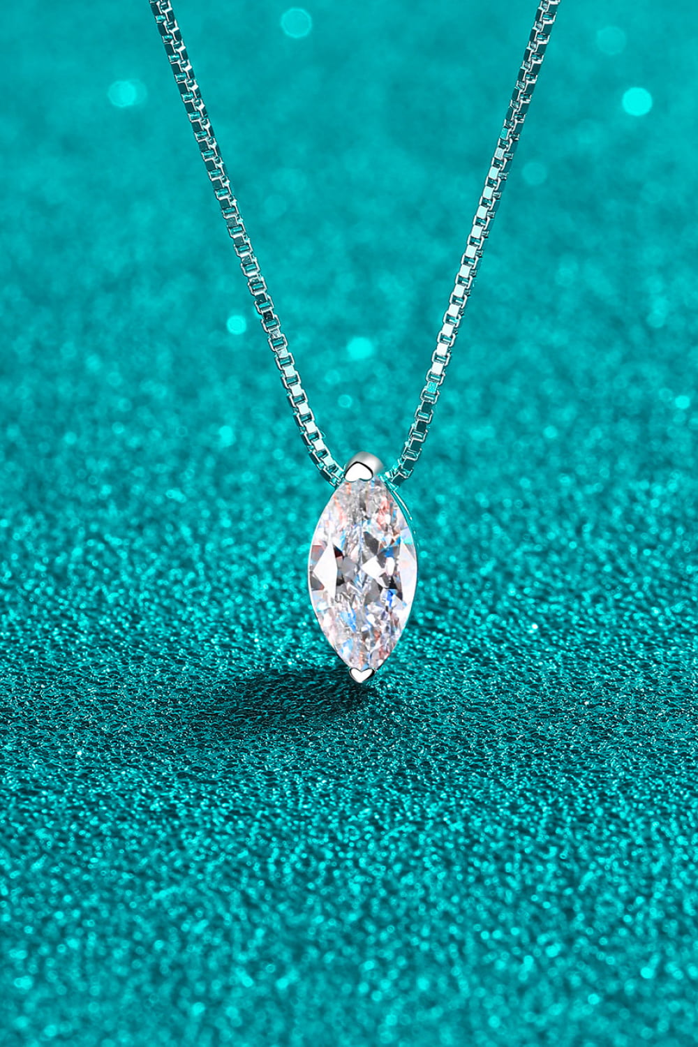 1 Carat Moissanite Necklace - Rhodium Plated 925 Sterling Silver