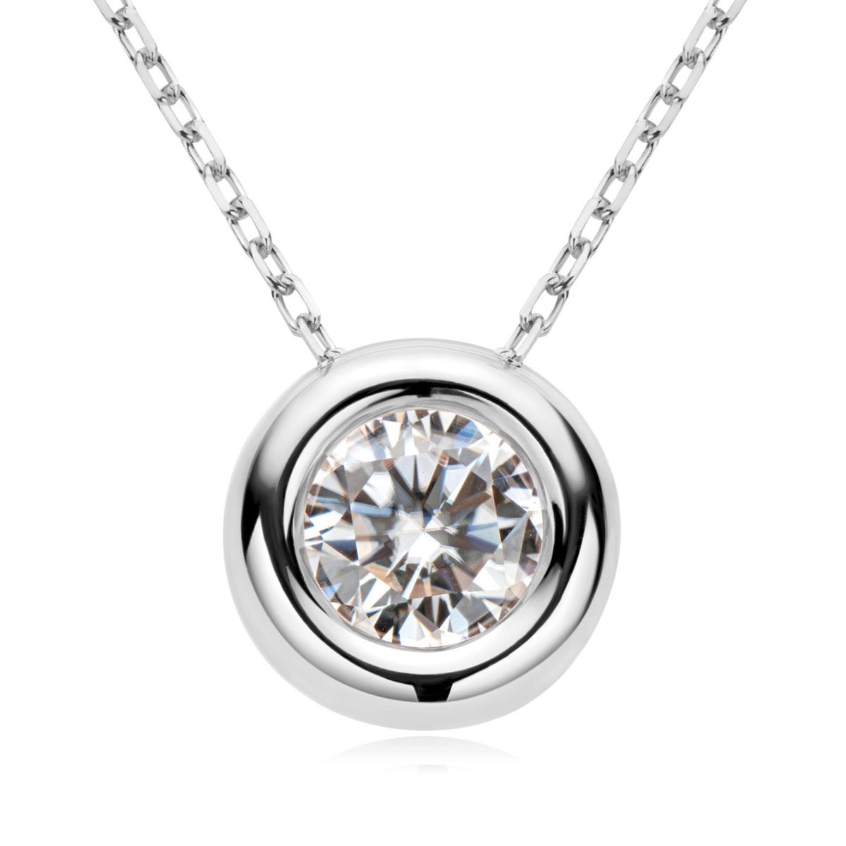 1 Carat Moissanite Necklace - 925 Sterling Silver Luxury