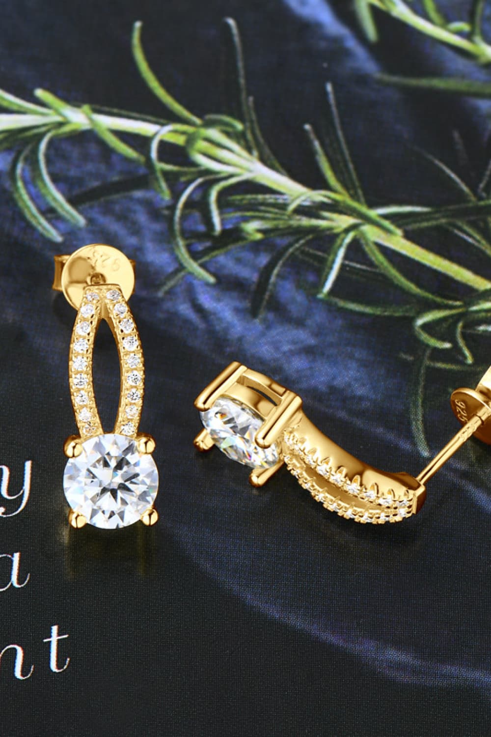 1 Carat Moissanite Earrings - Platinum & Gold Plated 925 Sterling Silver