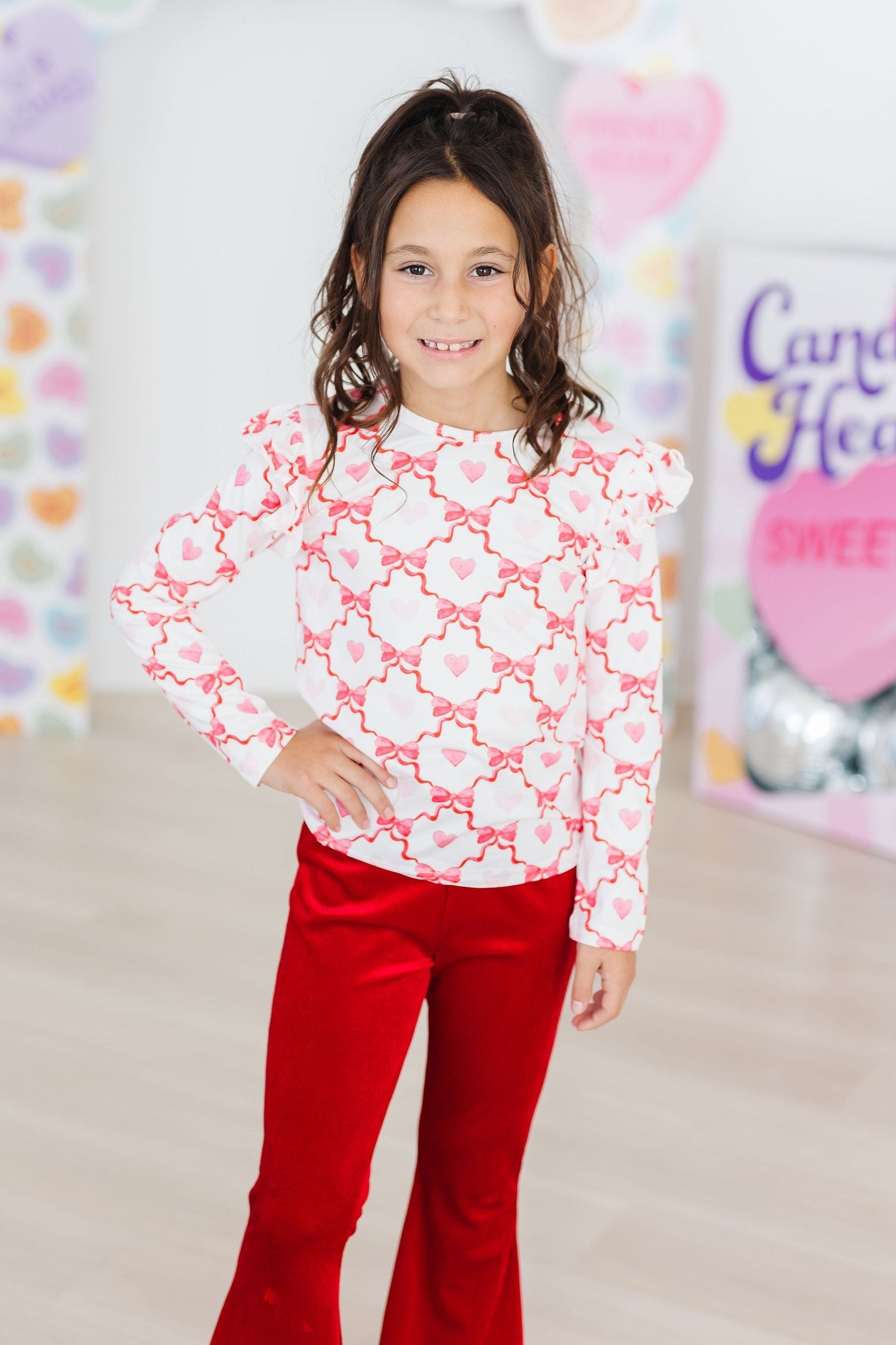 Lovebug Long Sleeve Ruffle Tee - Girls