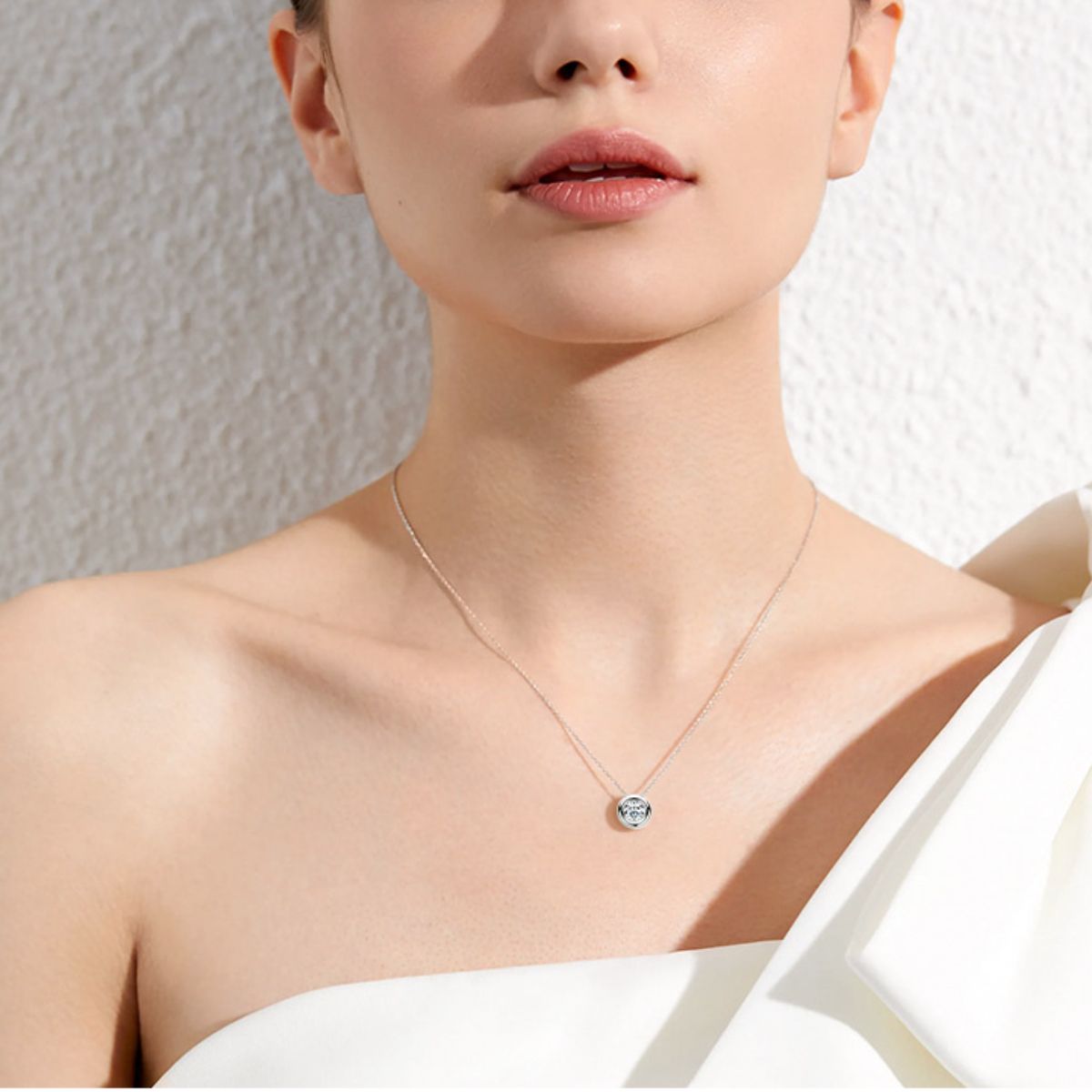 1 Carat Moissanite Necklace - 925 Sterling Silver Luxury