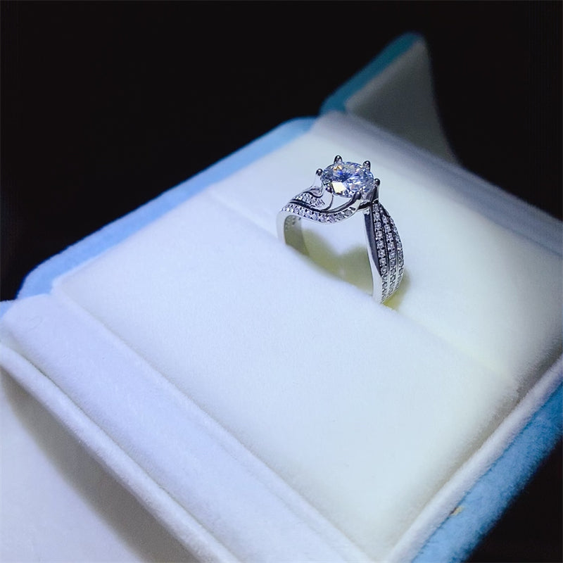 1 Carat Moissanite Ring - 925 Sterling Silver Luxury
