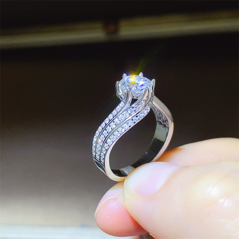 1 Carat Moissanite Ring - 925 Sterling Silver Luxury