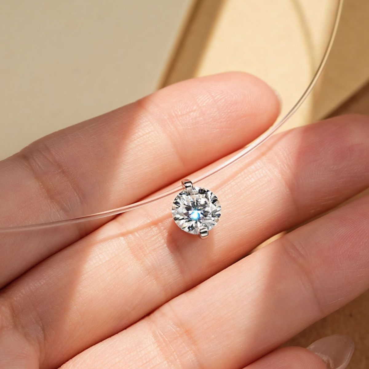 1 Carat Moissanite Necklace - 925 Sterling Silver Luxury