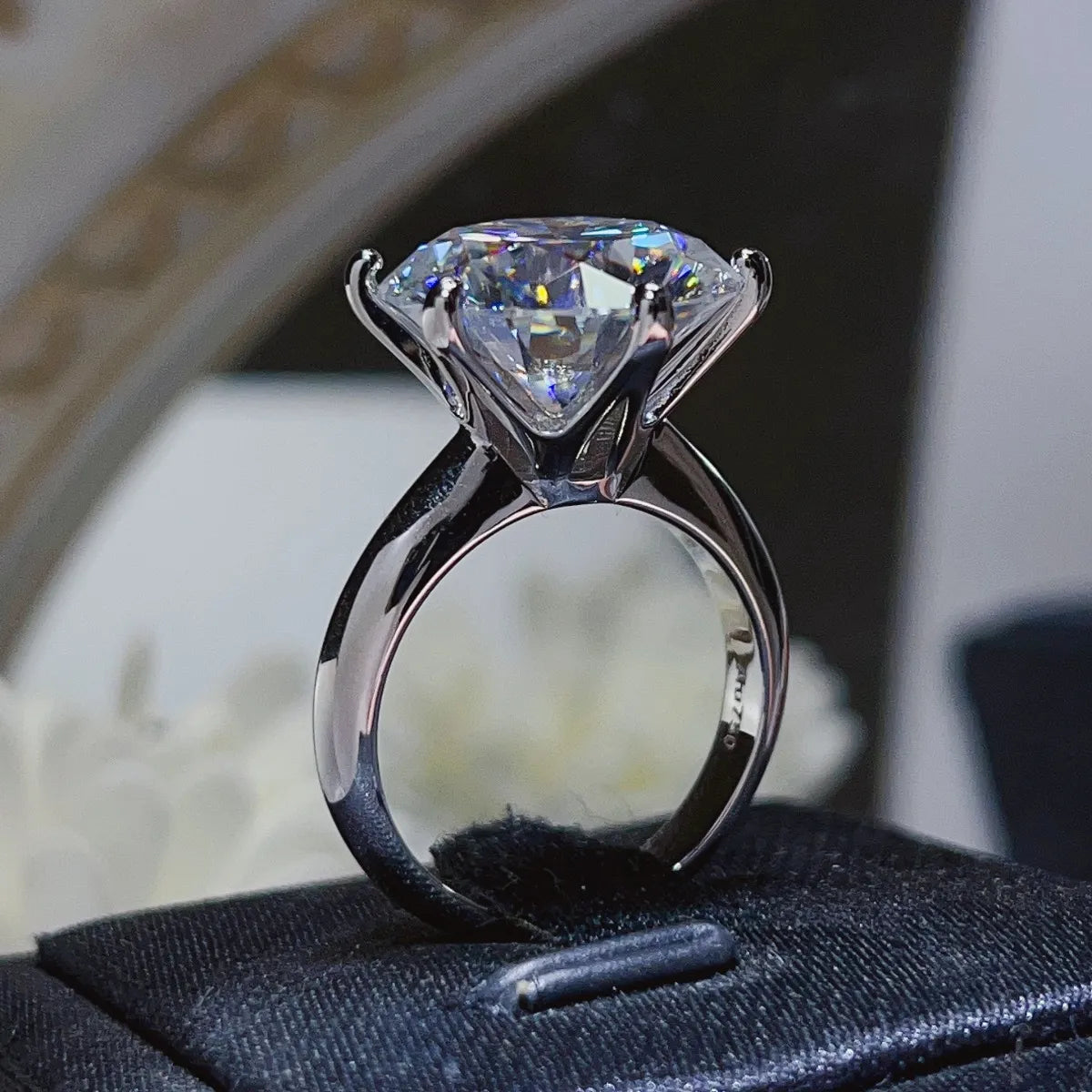 10 Carat Moissanite Ring - 925 Sterling Silver Luxury