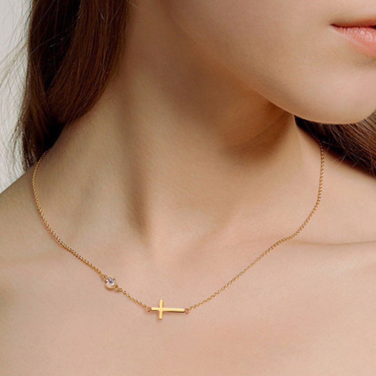 Cross Moissanite Necklace - 925 Sterling Silver Luxury