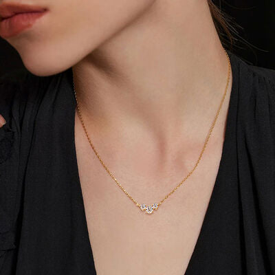 0.5 Carat Moissanite Necklace - Gold Plated 925 Sterling Silver