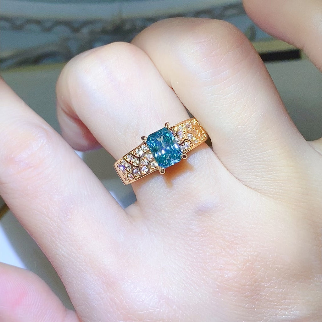 1 Carat Moissanite Ring - Gold Plated 925 Sterling Silver