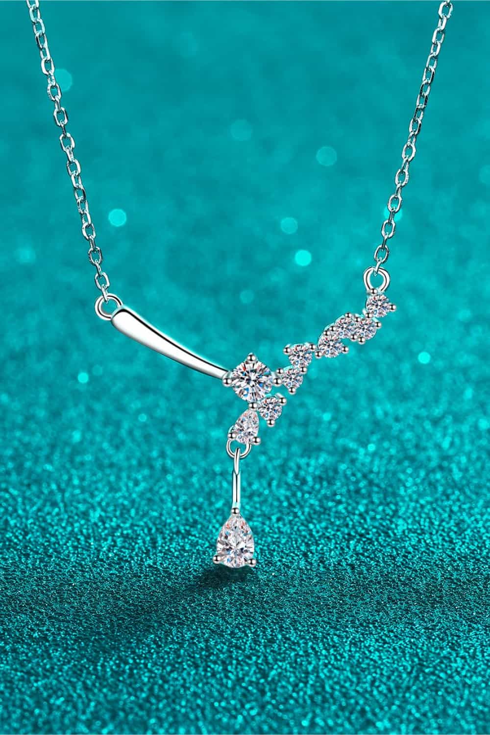 1 Carat Moissanite Necklace - Rhodium Plated 925 Sterling Silver