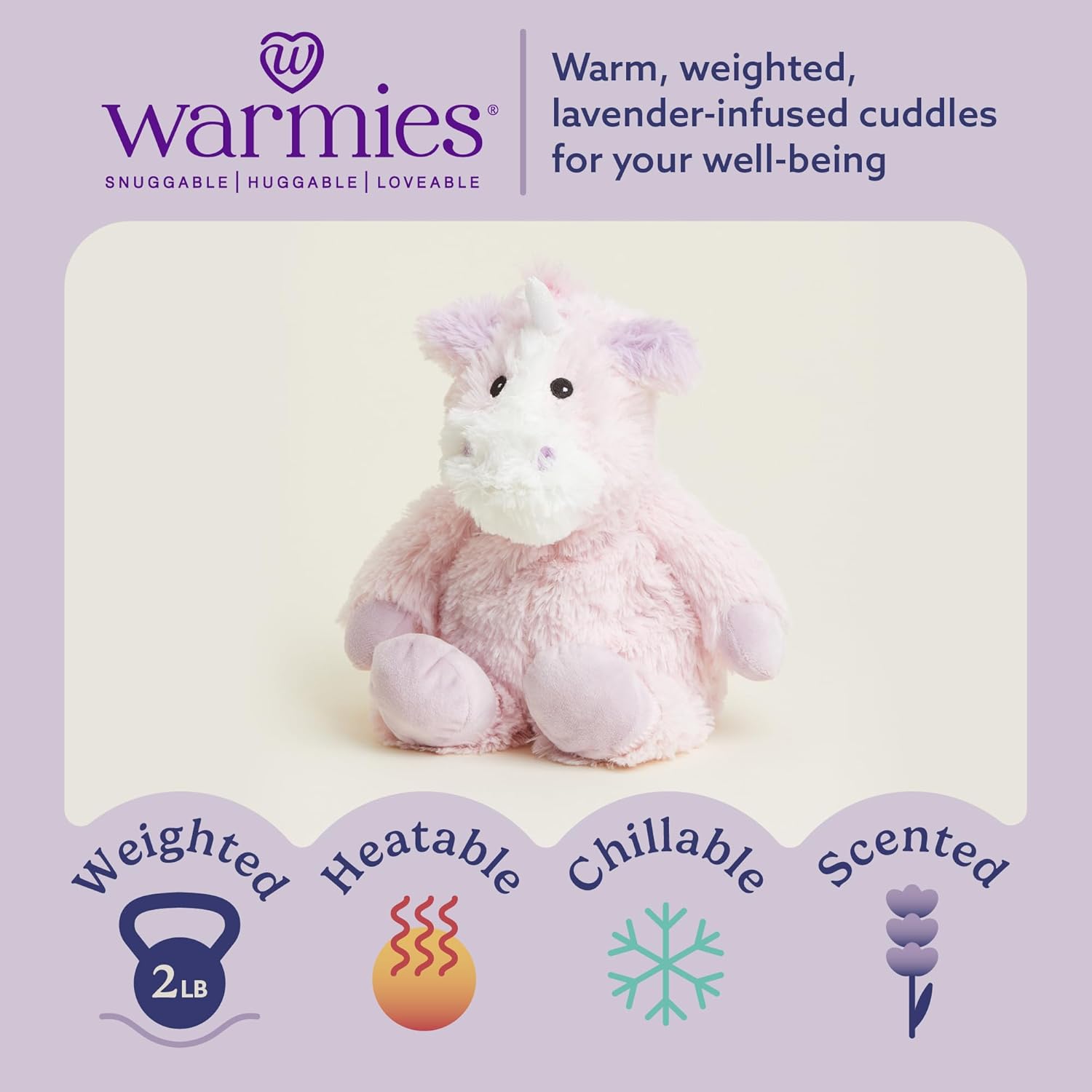 Warmies Pink Unicorn Heated Plush
