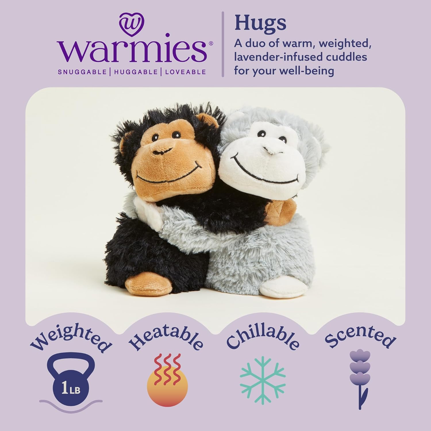 Warmies Monkey Hugs Heated Plush