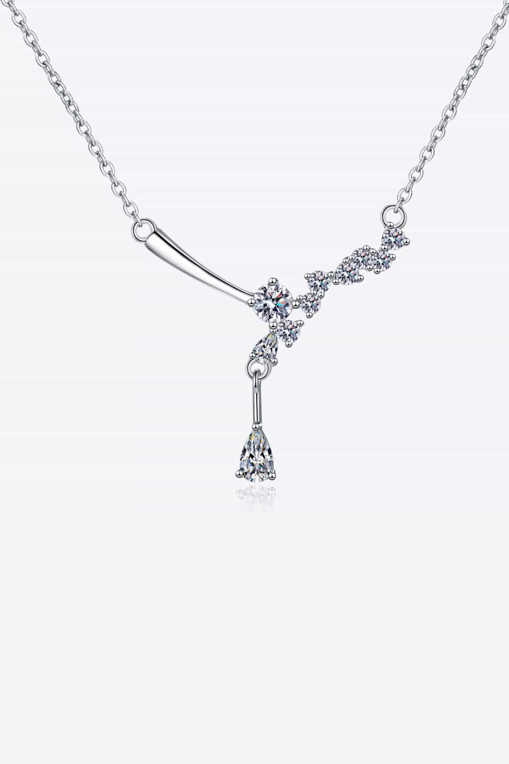 1 Carat Moissanite Necklace - Rhodium Plated 925 Sterling Silver