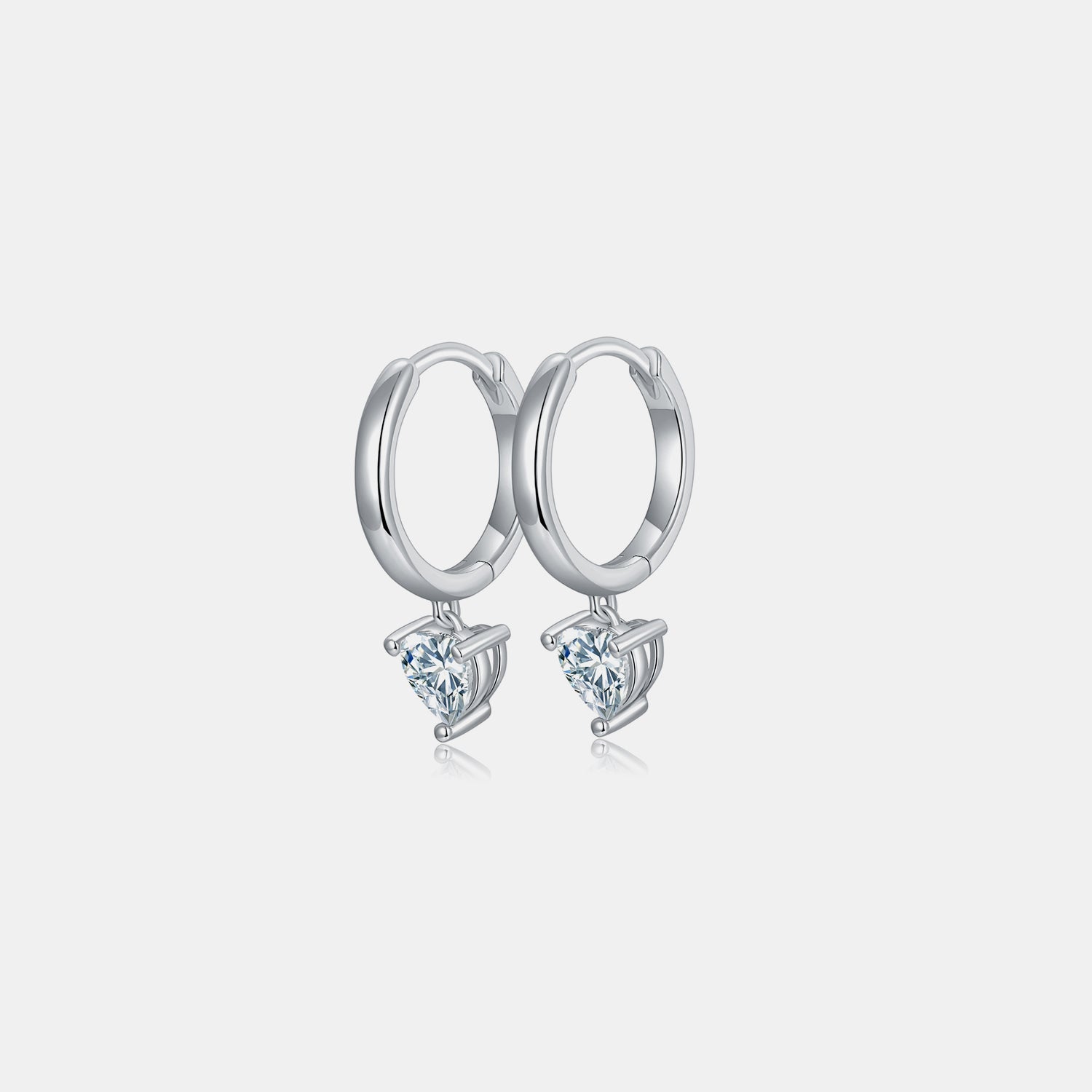 1 Carat Moissanite Heart Earrings - 925 Sterling Silver Luxury