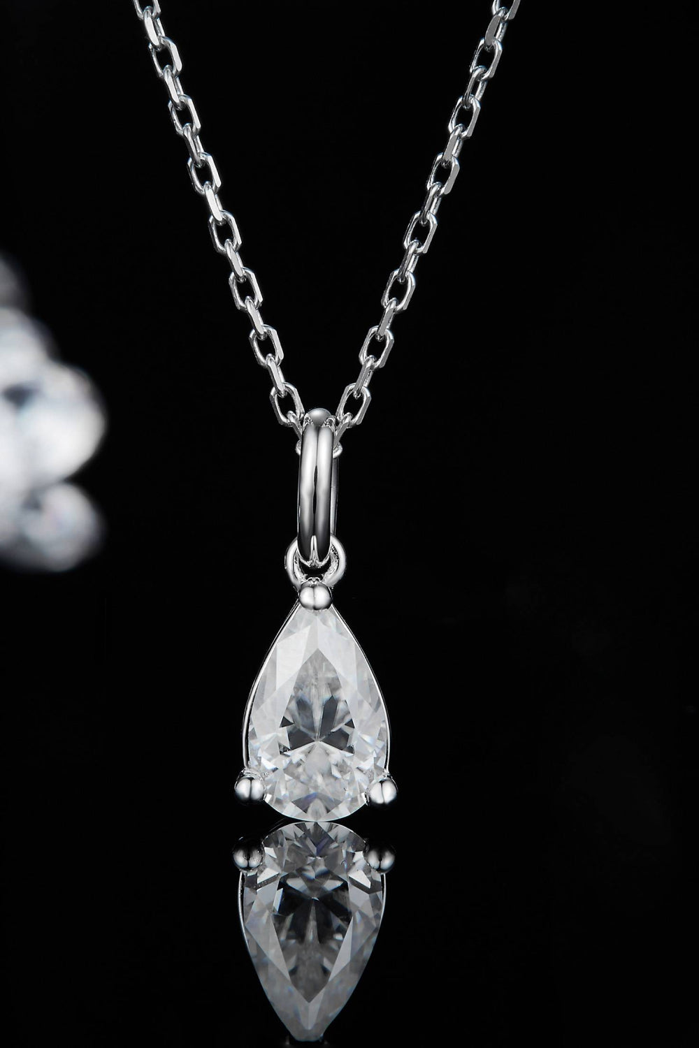 1 Carat Moissanite Necklace - Platinum Plated 925 Sterling Silver