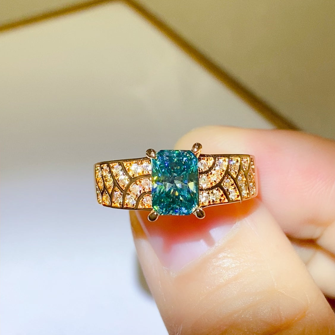 1 Carat Moissanite Ring - Gold Plated 925 Sterling Silver