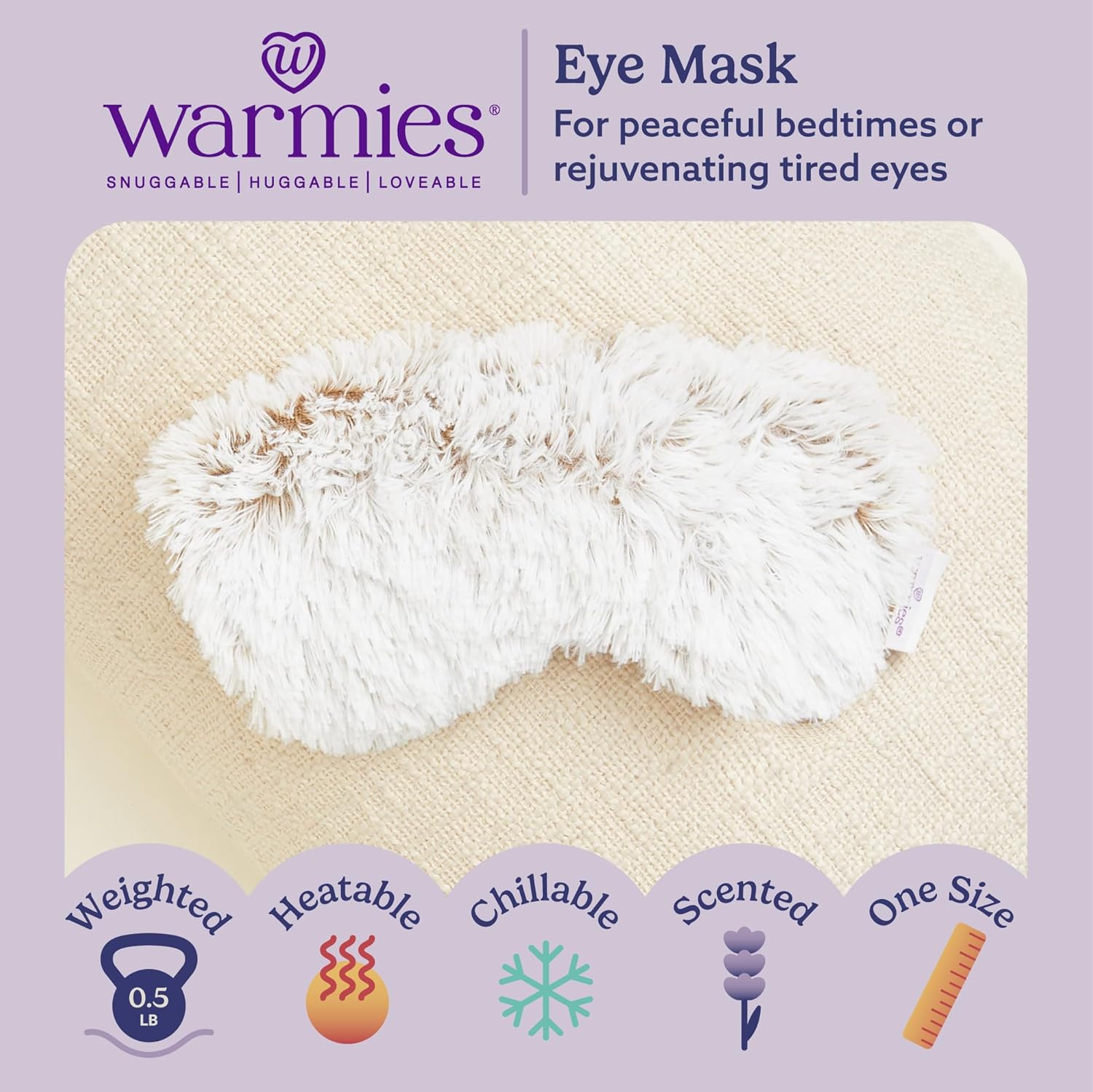 Warmies Marshmallow Brown Heated Eye Mask