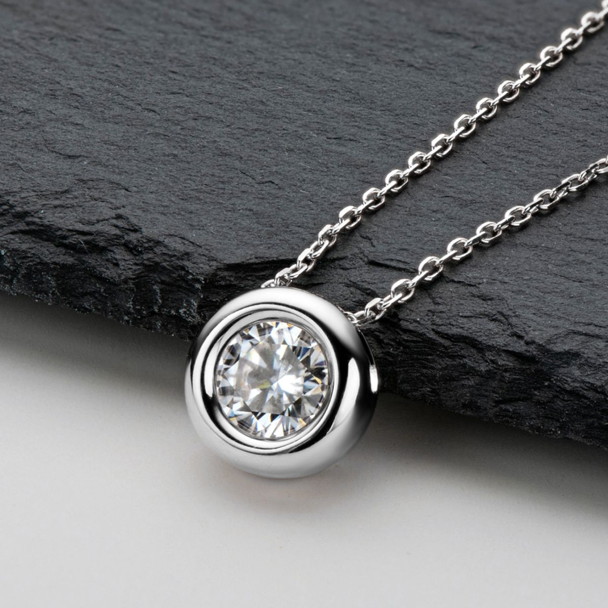 1 Carat Moissanite Necklace - 925 Sterling Silver Luxury