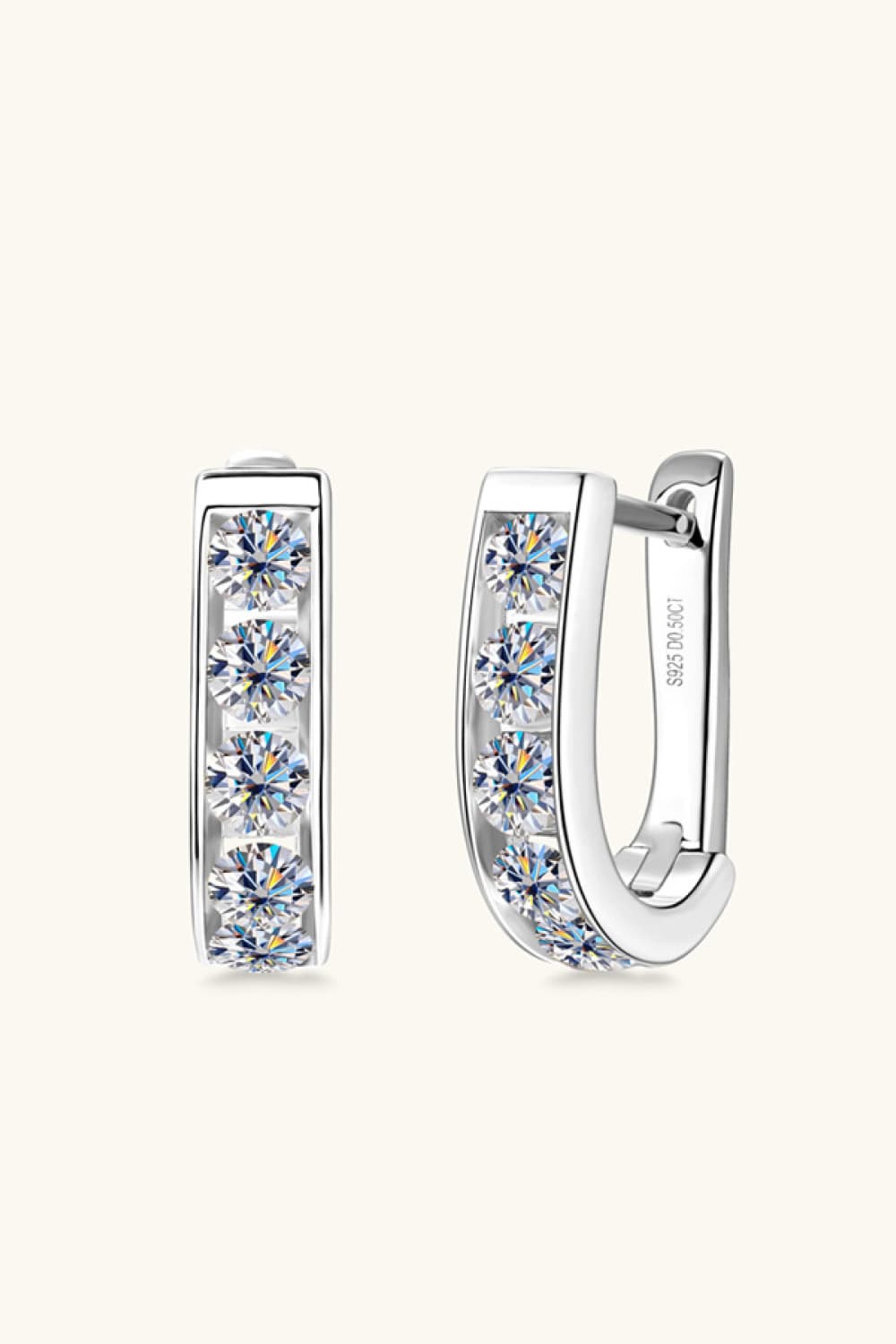 1 Carat Moissanite Earrings - Platinum & Gold Plated 925 Sterling Silver