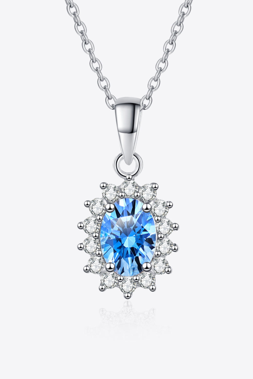 1 Carat Moissanite Necklace - Rhodium Plated 925 Sterling Silver