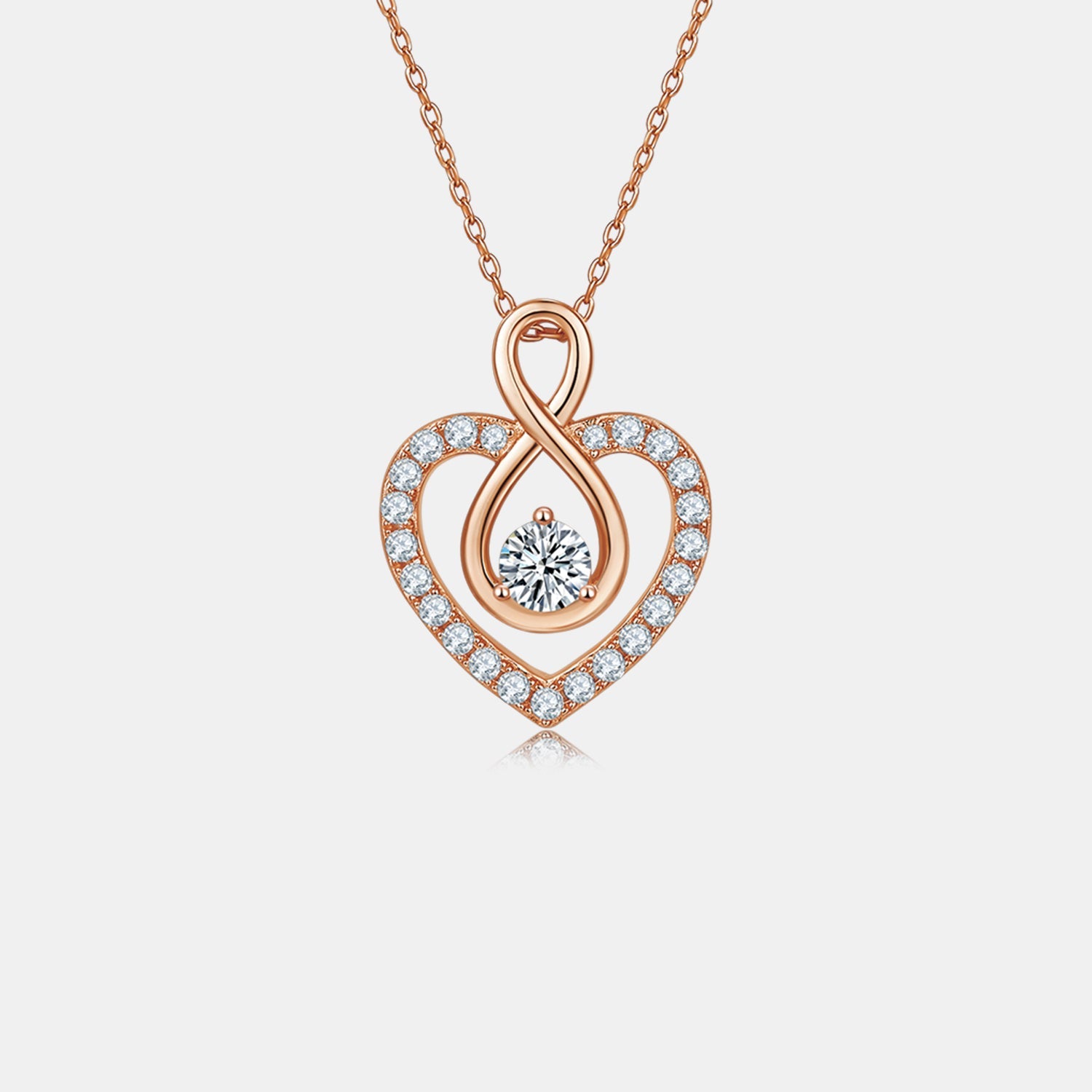 1 Carat Moissanite Heart Necklace - Gold Plated 925 Sterling Silver