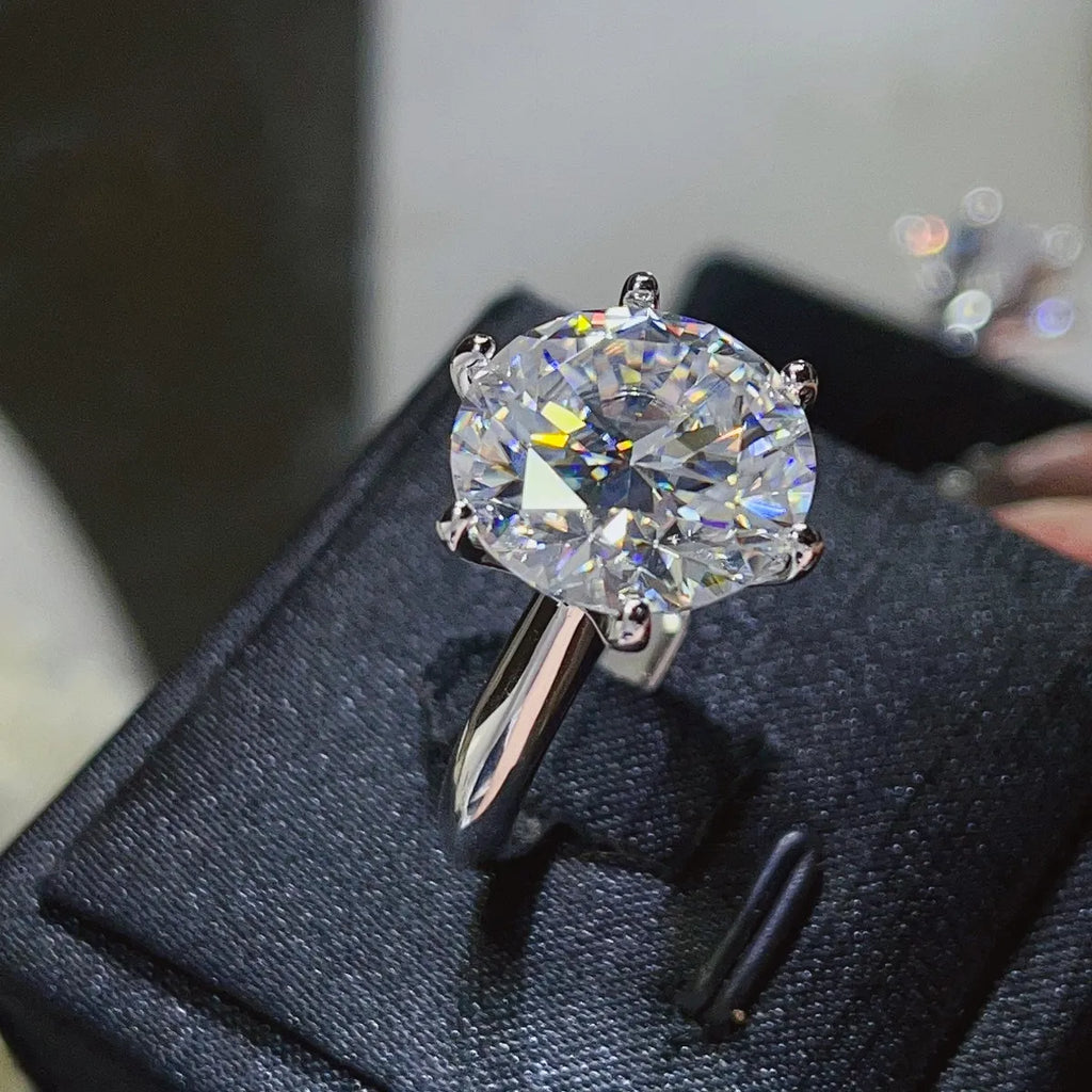10 Carat Moissanite Ring - 925 Sterling Silver Luxury
