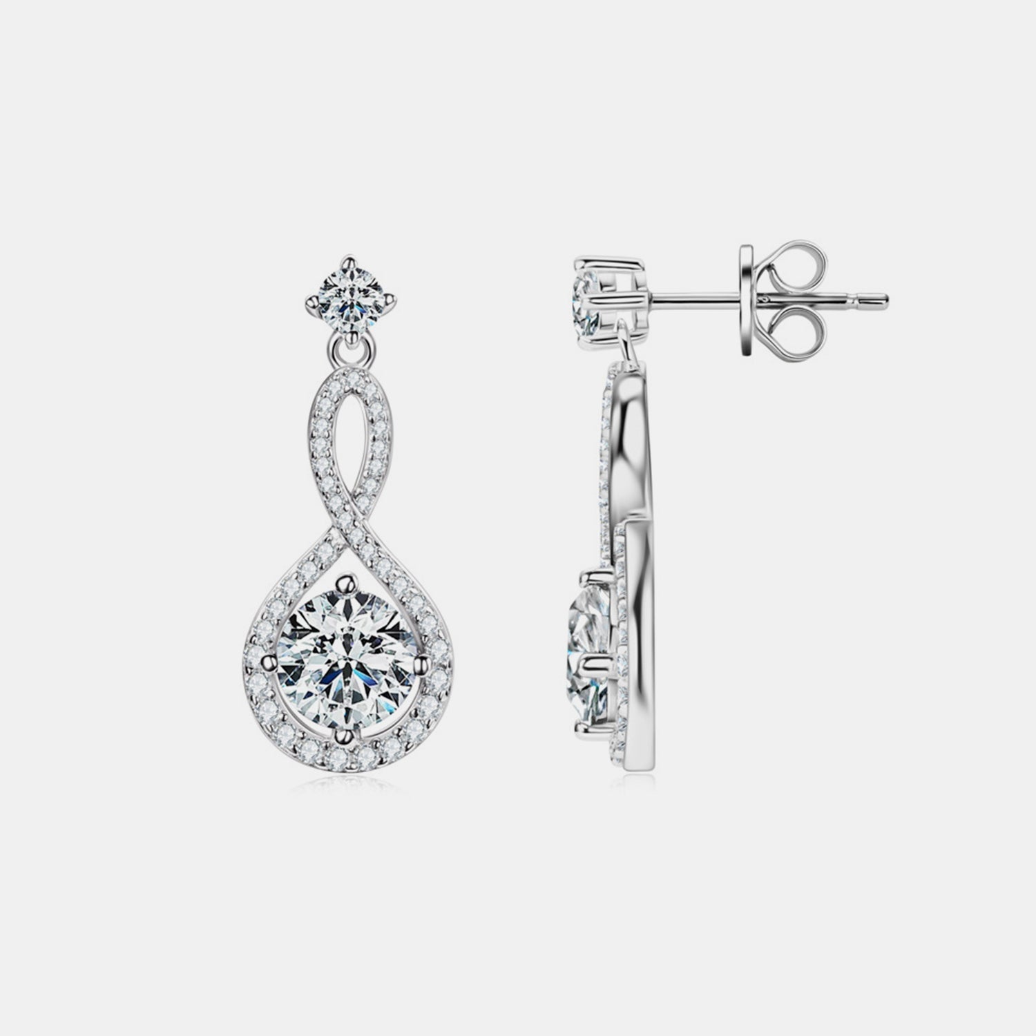 1 Carat Moissanite Earrings - 925 Sterling Silver Luxury