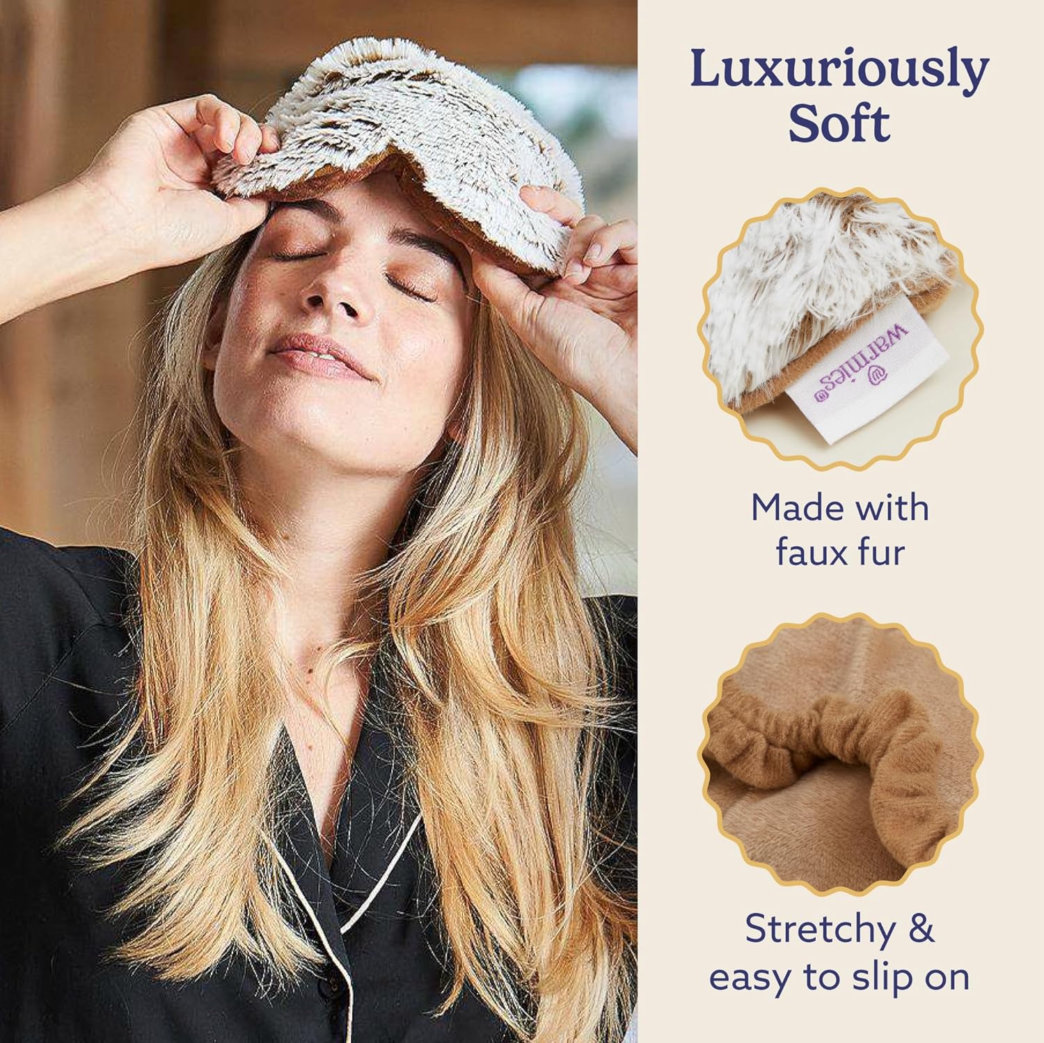 Warmies Marshmallow Brown Heated Eye Mask