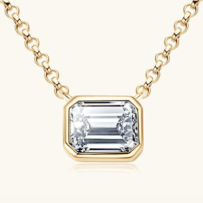1 Carat Moissanite Necklace - Gold Plated 925 Sterling Silver