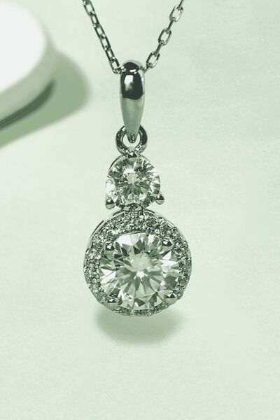 1 Carat Moissanite Necklace - 925 Sterling Silver Luxury