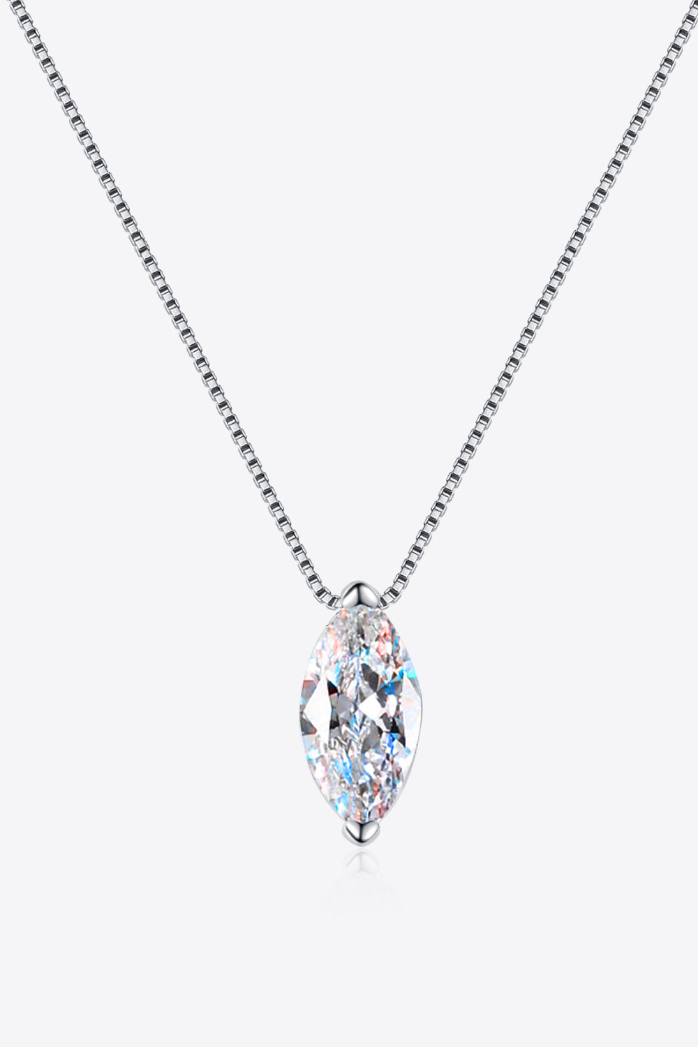 1 Carat Moissanite Necklace - Rhodium Plated 925 Sterling Silver