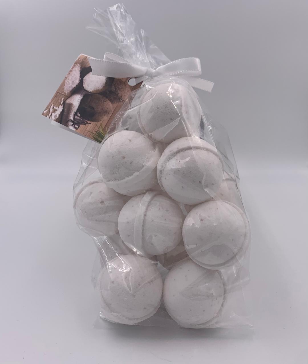 Coconut Vanilla Bath Bombs Gift Bag - 14 Pack Dry Skin