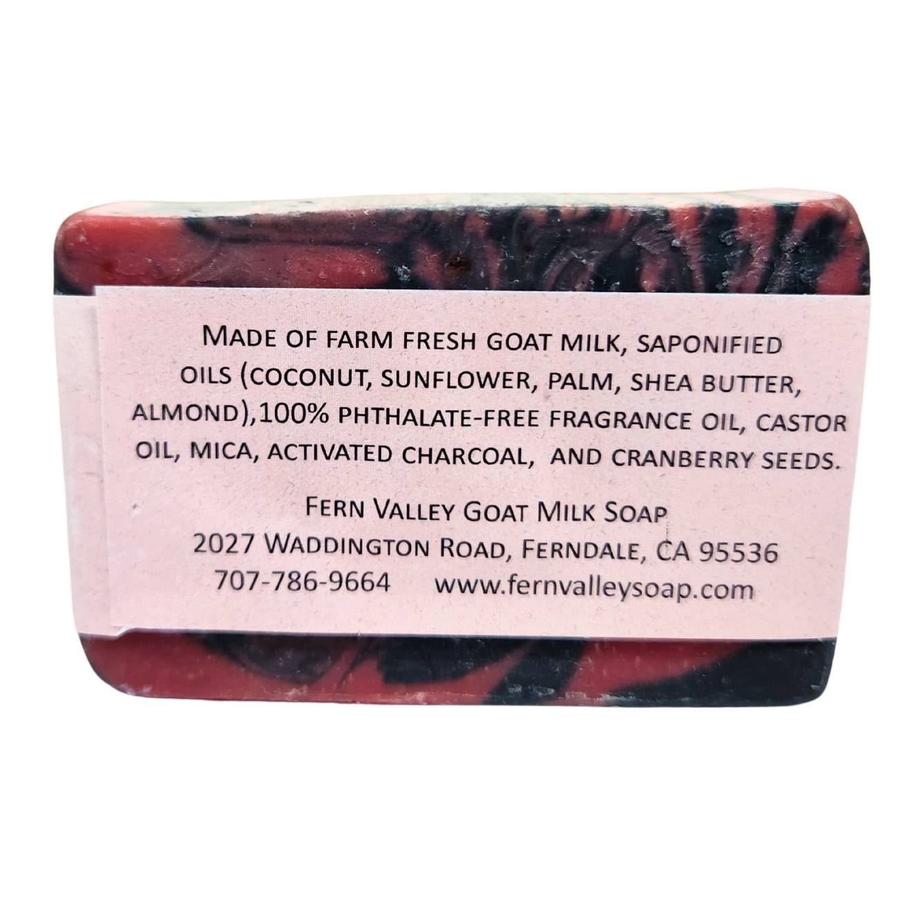Cherry Bomb Charcoal & Cranberry Seed Scrub Natural Goat Milk Soap