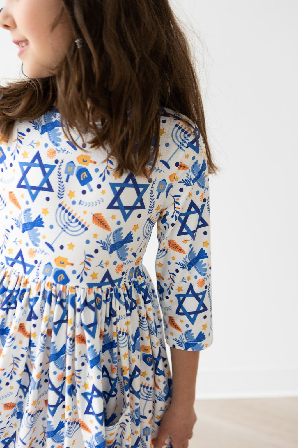 Happy Hanukkah Twirl Dress with Pockets - Kids