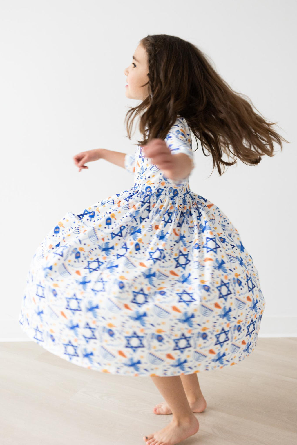 Happy Hanukkah Twirl Dress with Pockets - Kids
