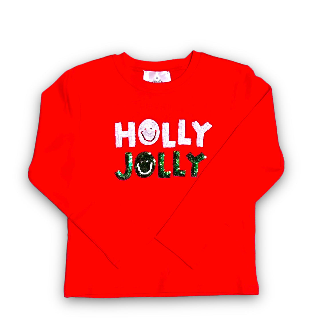Holly Jolly Long Sleeve Sequin Shirt - Kids