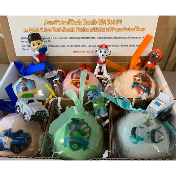 PAW Patrol Bath Bombs with Toys Inside - 12 XL Handmade Kids