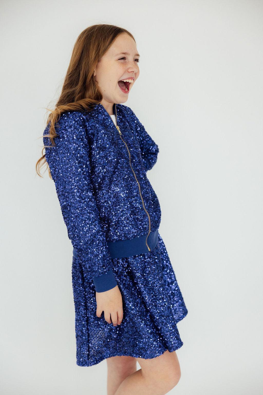 Royal Blue Sequin Jacket - Kids