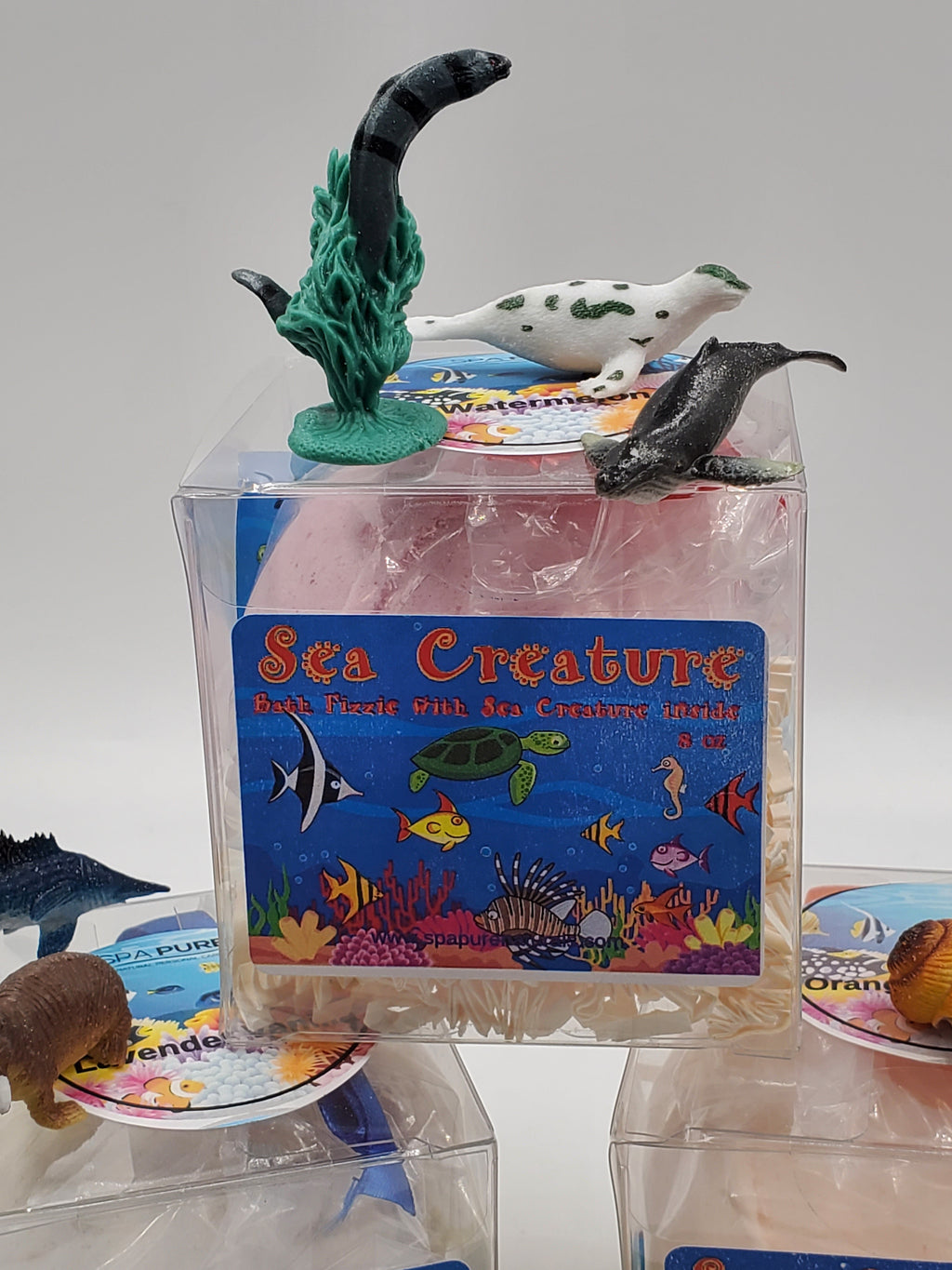 Kids Bath Bomb with Sea Creature Toy Inside - Large 8 oz