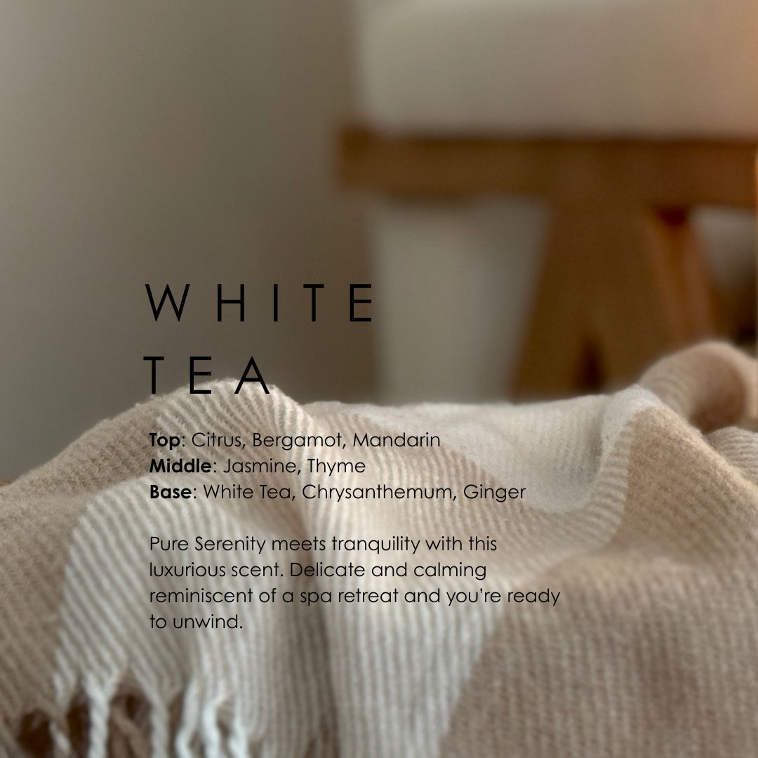 White Tea Candle - Luxury Scented Soy Candle