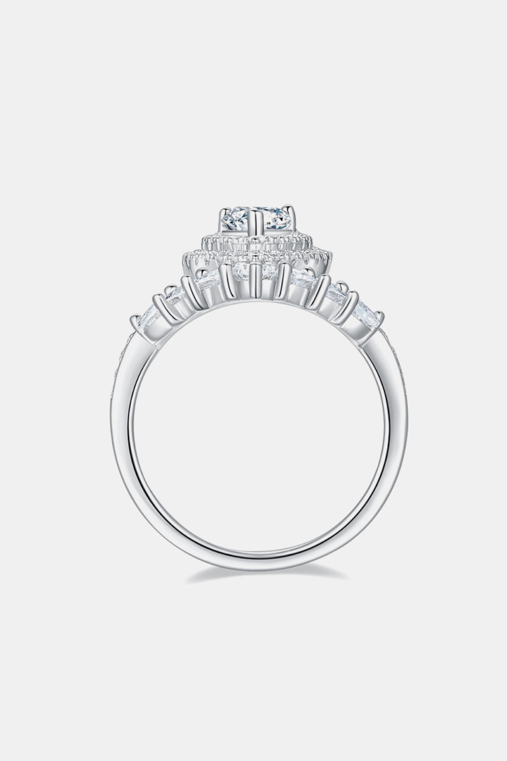 1 Carat Moissanite Crown Ring - 925 Sterling Silver Luxury