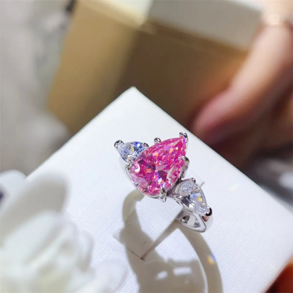 2 Carat Moissanite Ring - Platinum Plated 925 Sterling Silver Luxury